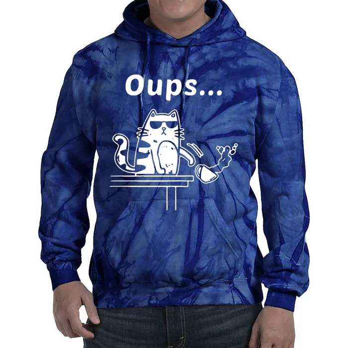 Oups Cat Coffee Tie Dye Hoodie