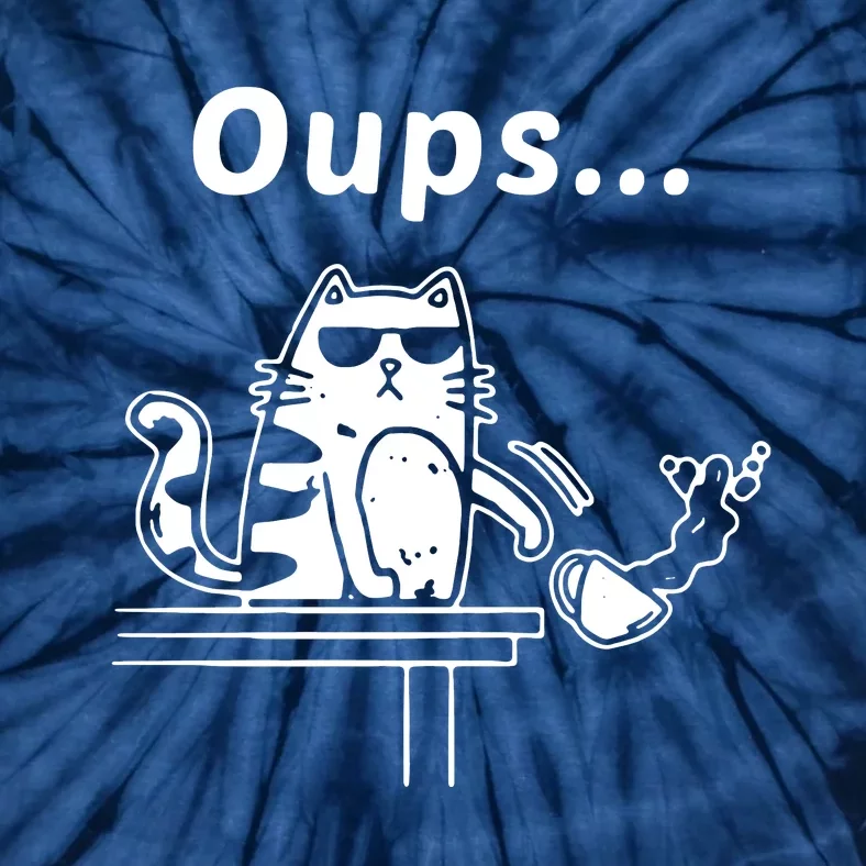 Oups Cat Coffee Tie-Dye T-Shirt