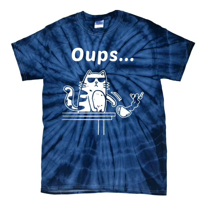 Oups Cat Coffee Tie-Dye T-Shirt