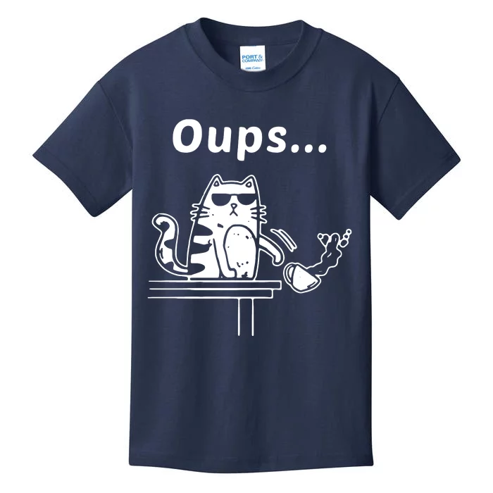 Oups Cat Coffee Kids T-Shirt