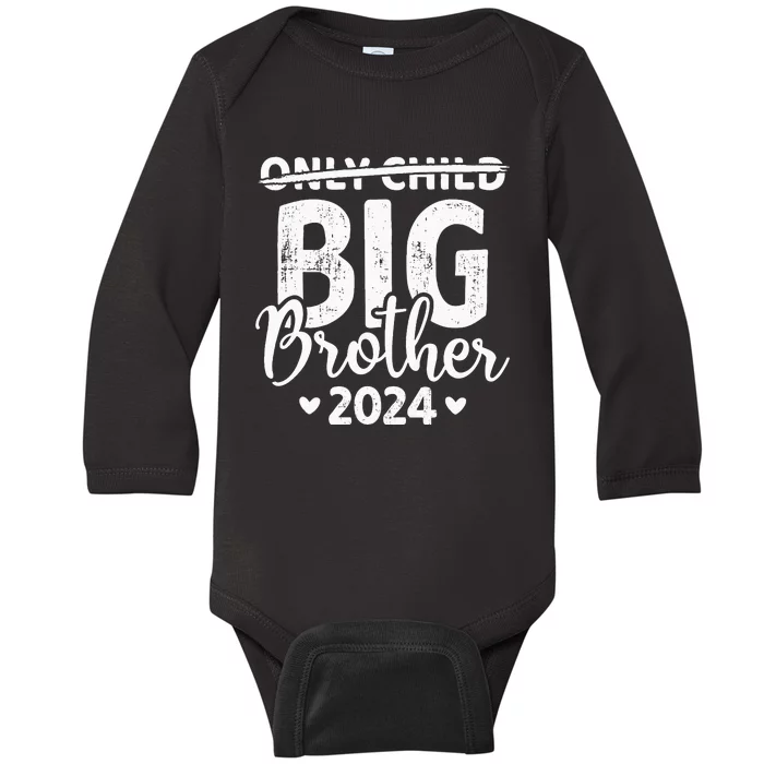 Only Child Crossed Out Big Brother 2024 Pregnancy Announce Baby Long Sleeve Bodysuit