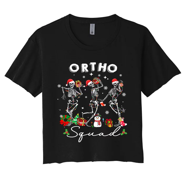 Ortho Christmas Crew Orthopaedic Nurse Ortho Techs Secretary Women's Crop Top Tee