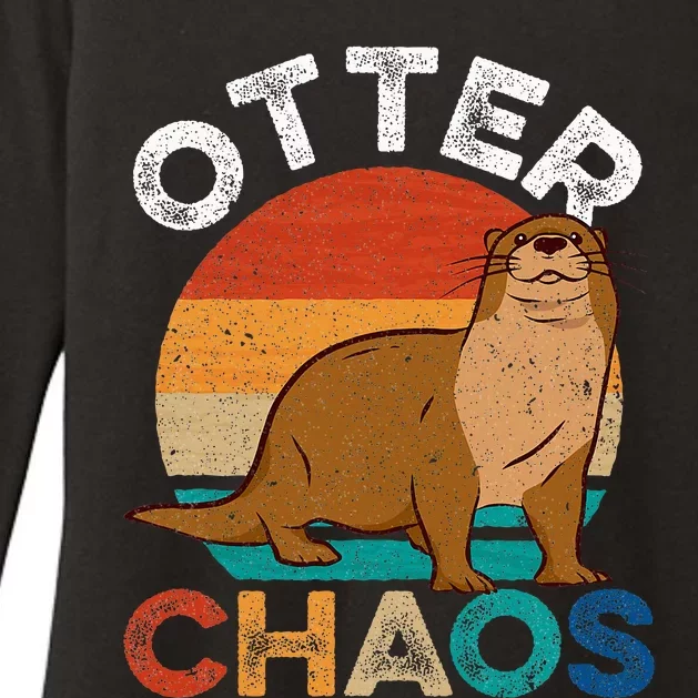 Otter Chaos Cute Otter Lover Animal Puns Punny Womens CVC Long Sleeve Shirt