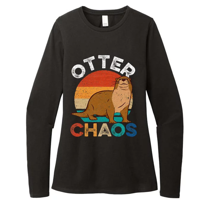 Otter Chaos Cute Otter Lover Animal Puns Punny Womens CVC Long Sleeve Shirt