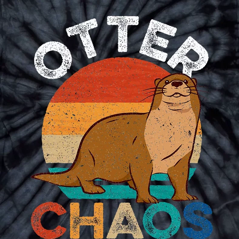 Otter Chaos Cute Otter Lover Animal Puns Punny Tie-Dye T-Shirt