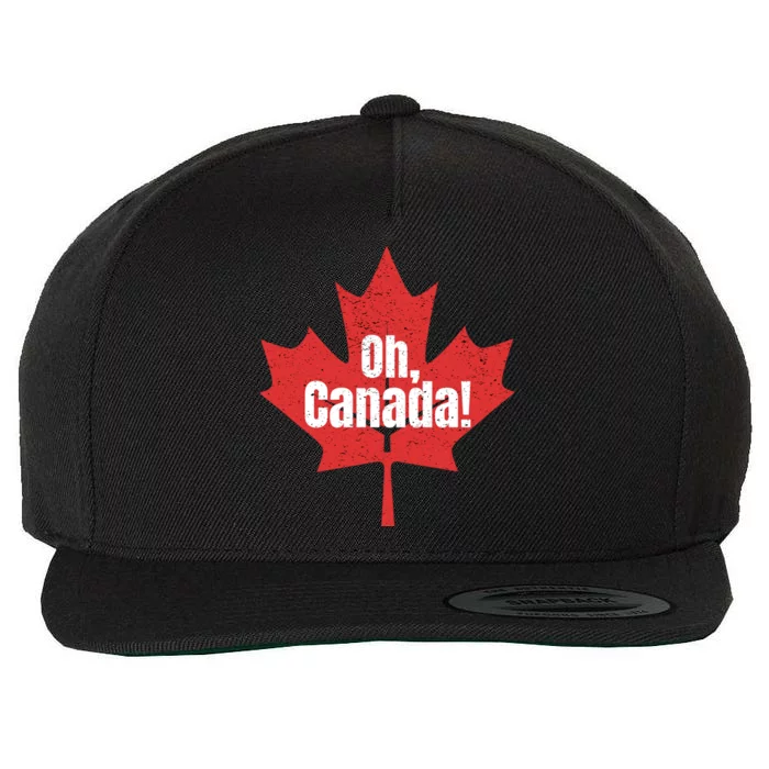 Oh Canada Canadian Pride Maple Leaf National Day Distressed Gift Wool Snapback Cap