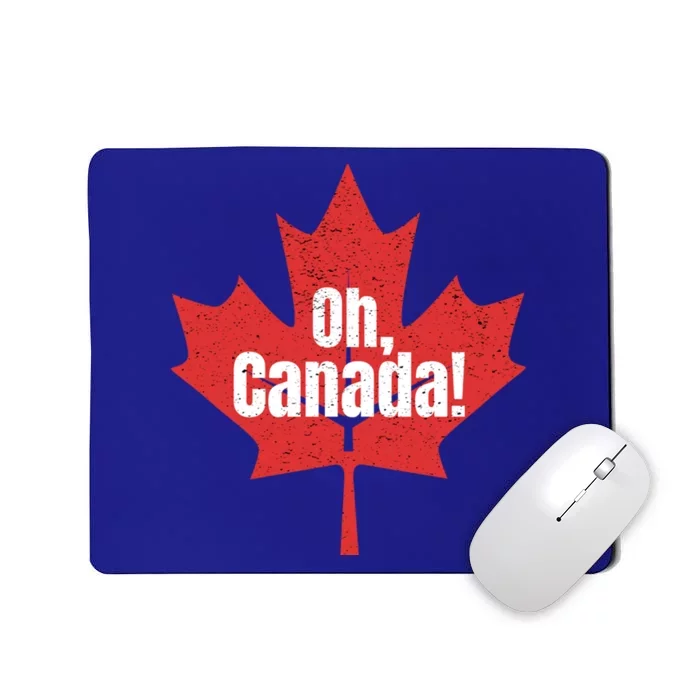 Oh Canada Canadian Pride Maple Leaf National Day Distressed Gift Mousepad