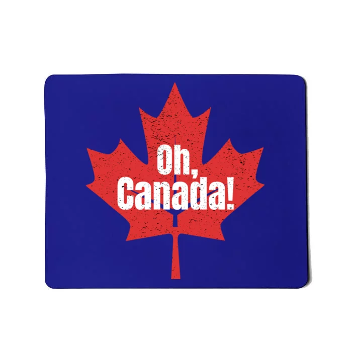 Oh Canada Canadian Pride Maple Leaf National Day Distressed Gift Mousepad