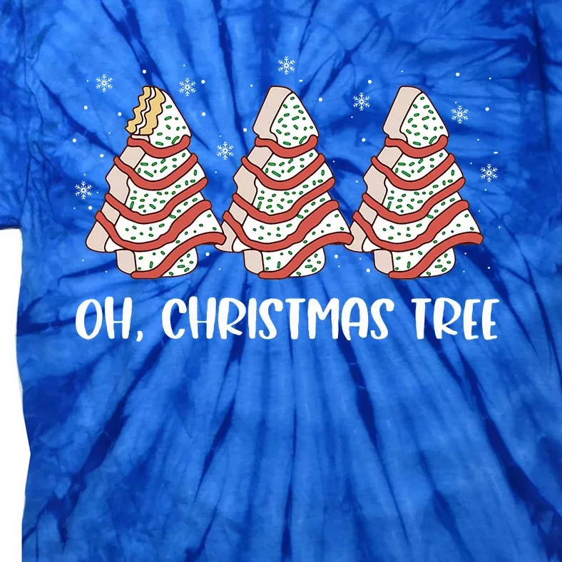 Oh Christmas Cakes Tree Funny Christmas Snack Cake Tie-Dye T-Shirt