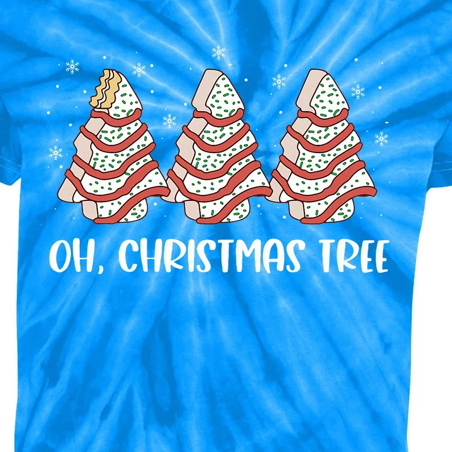 Oh Christmas Cakes Tree Funny Christmas Snack Cake Kids Tie-Dye T-Shirt