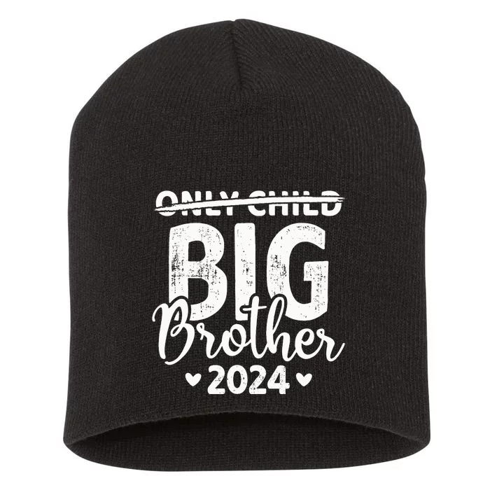 Only child crossed out big brother 2024 pregnancy Short Acrylic Beanie