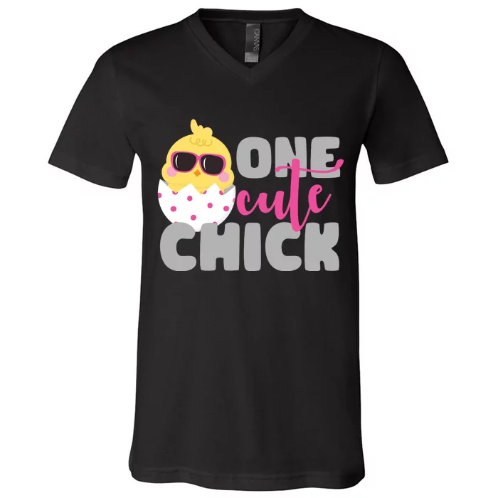 One Cute Chick Funny V-Neck T-Shirt