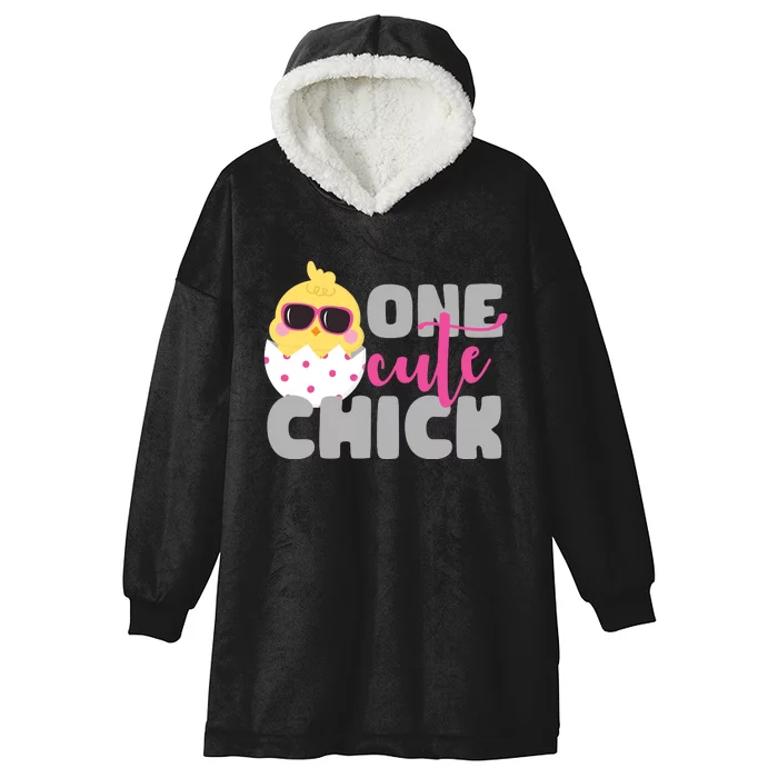 One Cute Chick Funny Hooded Wearable Blanket