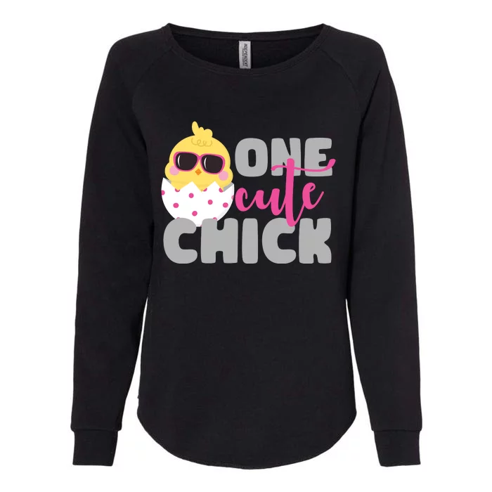 One Cute Chick Funny Womens California Wash Sweatshirt