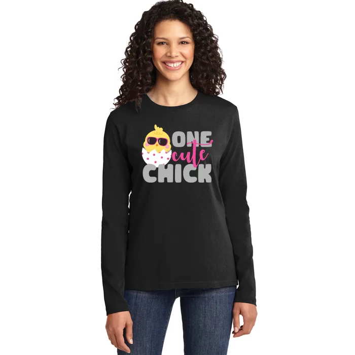 One Cute Chick Funny Ladies Long Sleeve Shirt