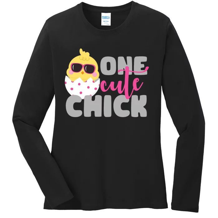 One Cute Chick Funny Ladies Long Sleeve Shirt