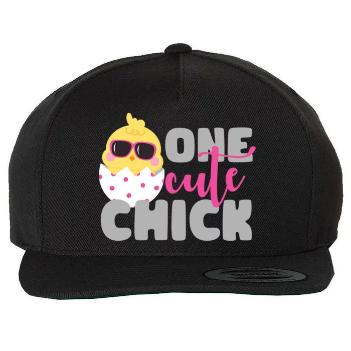 One Cute Chick Funny Wool Snapback Cap