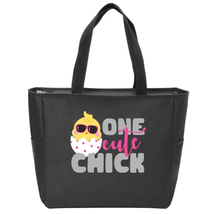 One Cute Chick Funny Zip Tote Bag