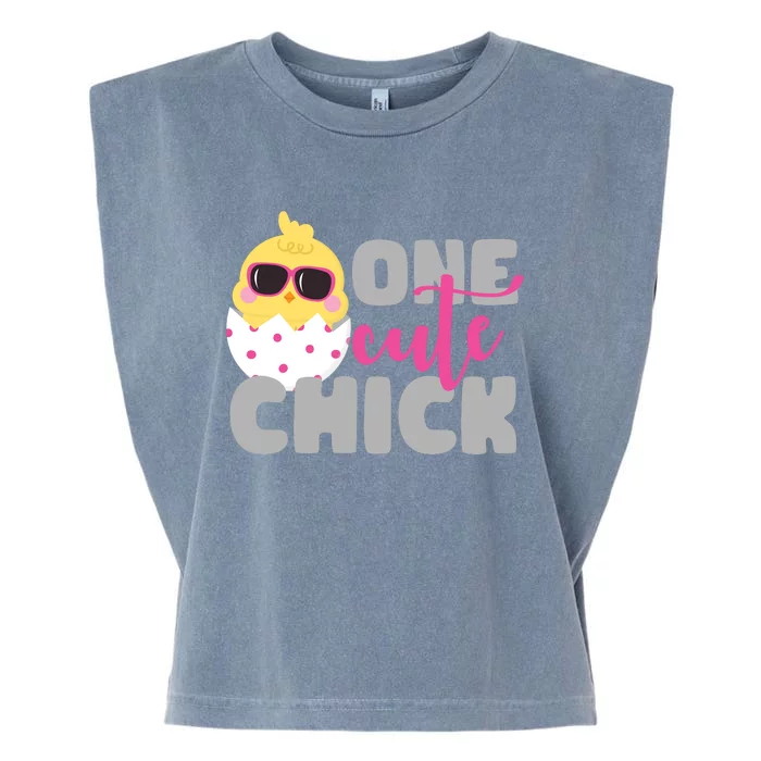 One Cute Chick Funny Garment-Dyed Women's Muscle Tee