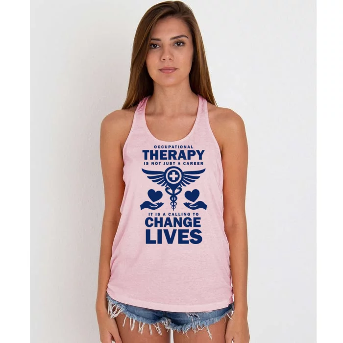 Occupational Therapy Change Lives Women's Knotted Racerback Tank