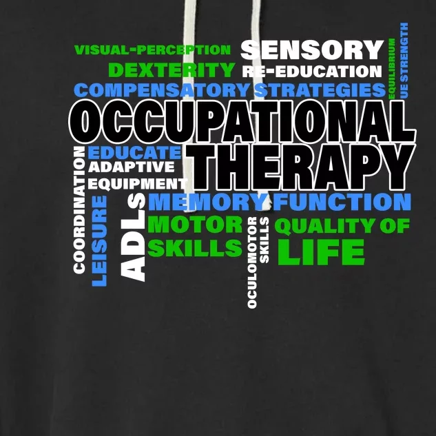 Occupational Therapy Word Cloud Garment-Dyed Fleece Hoodie