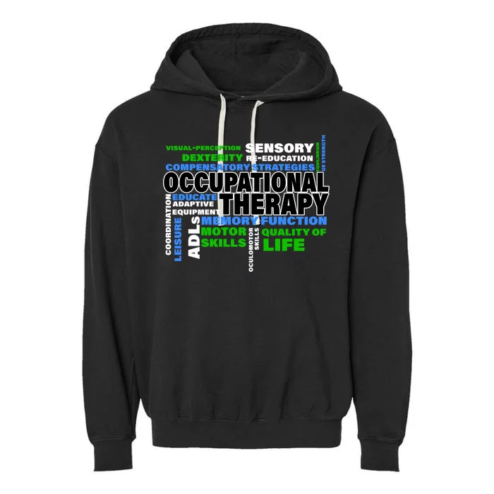 Occupational Therapy Word Cloud Garment-Dyed Fleece Hoodie