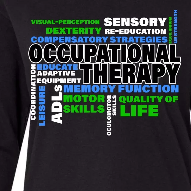 Occupational Therapy Word Cloud Womens Cotton Relaxed Long Sleeve T-Shirt