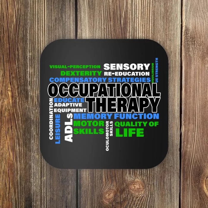 Occupational Therapy Word Cloud Coaster