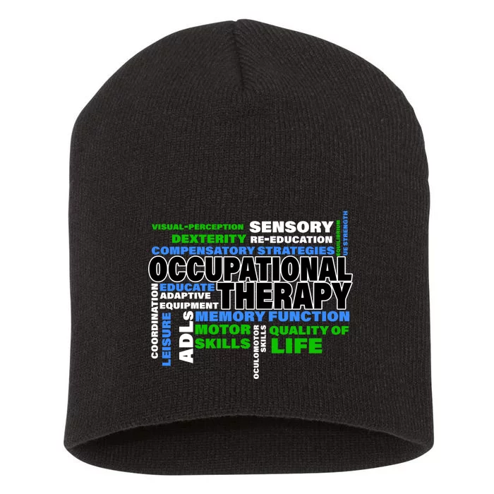 Occupational Therapy Word Cloud Short Acrylic Beanie