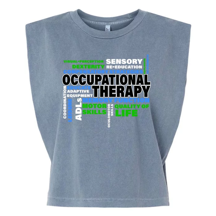 Occupational Therapy Word Cloud Garment-Dyed Women's Muscle Tee