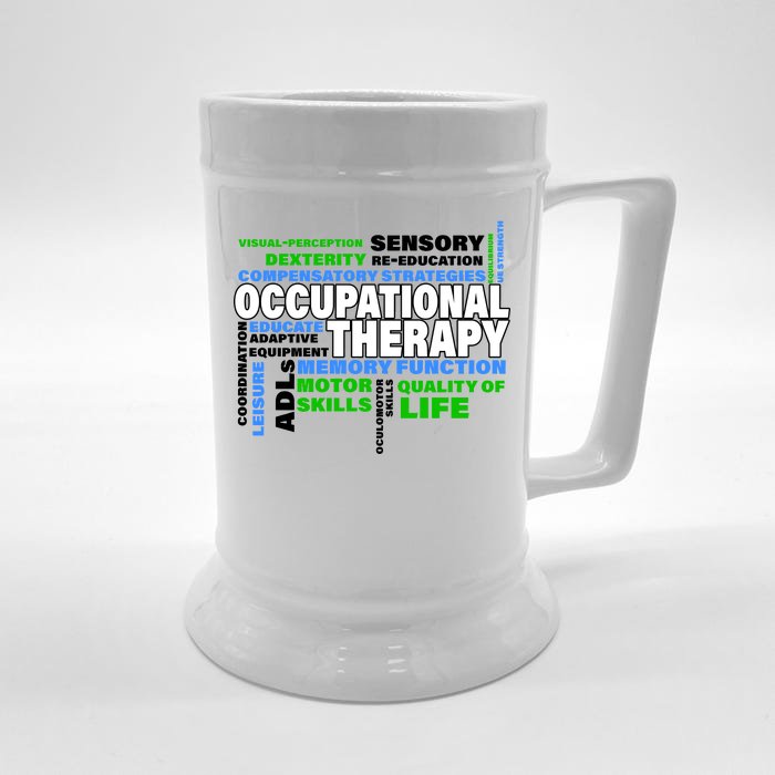 Occupational Therapy Word Cloud Front & Back Beer Stein