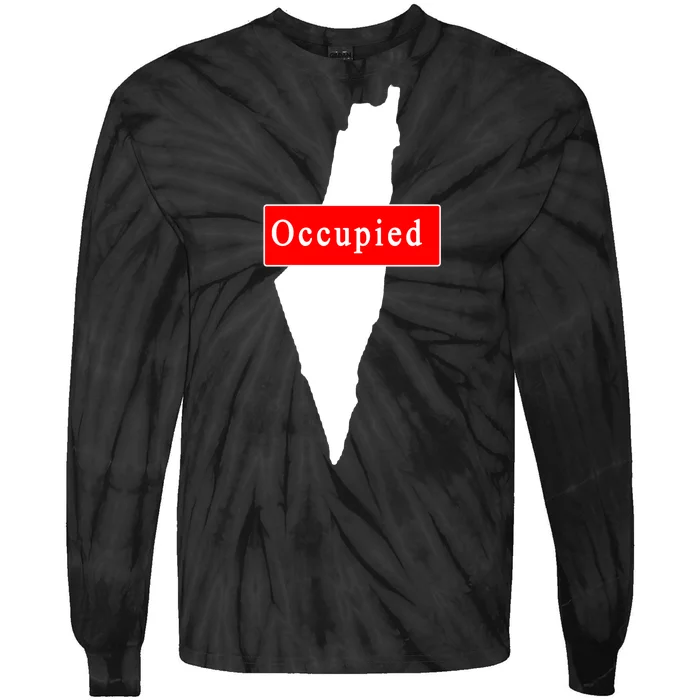 Occupied Palestine Free Gaza Anti Israel Tie-Dye Long Sleeve Shirt