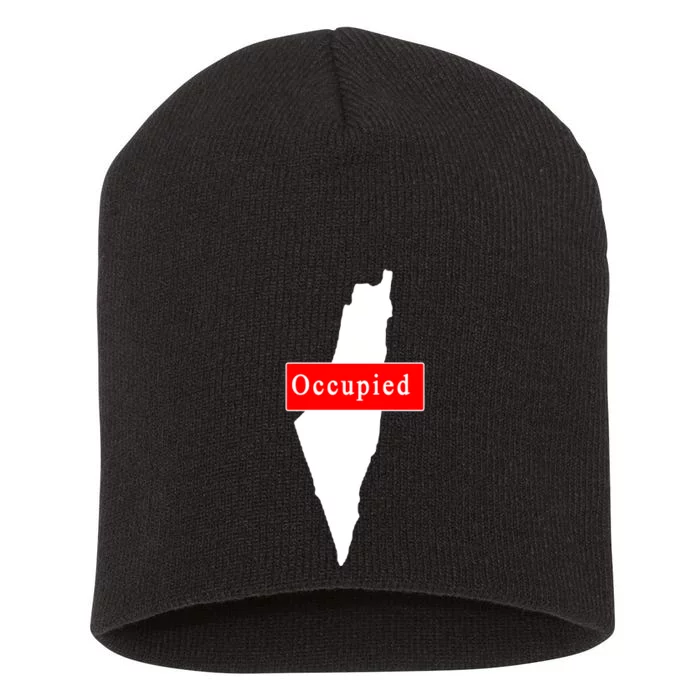 Occupied Palestine Free Gaza Anti Israel Short Acrylic Beanie