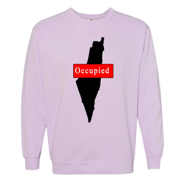 Occupied Palestine Free Gaza Anti Israel Garment-Dyed Sweatshirt