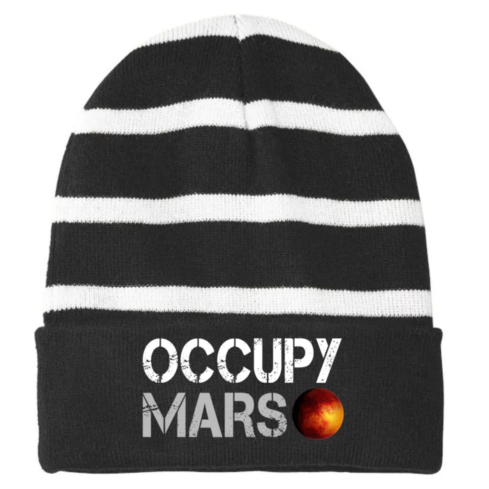 Occupy Mars Striped Beanie with Solid Band