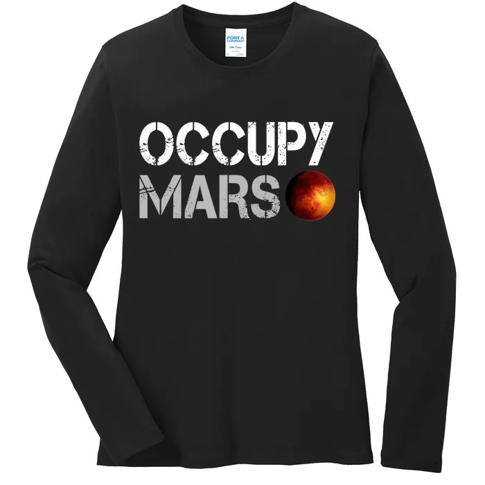 Occupy Mars Ladies Long Sleeve Shirt