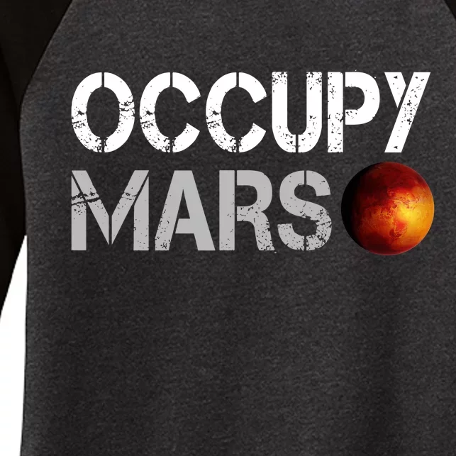 Occupy Mars Women's Tri-Blend 3/4-Sleeve Raglan Shirt