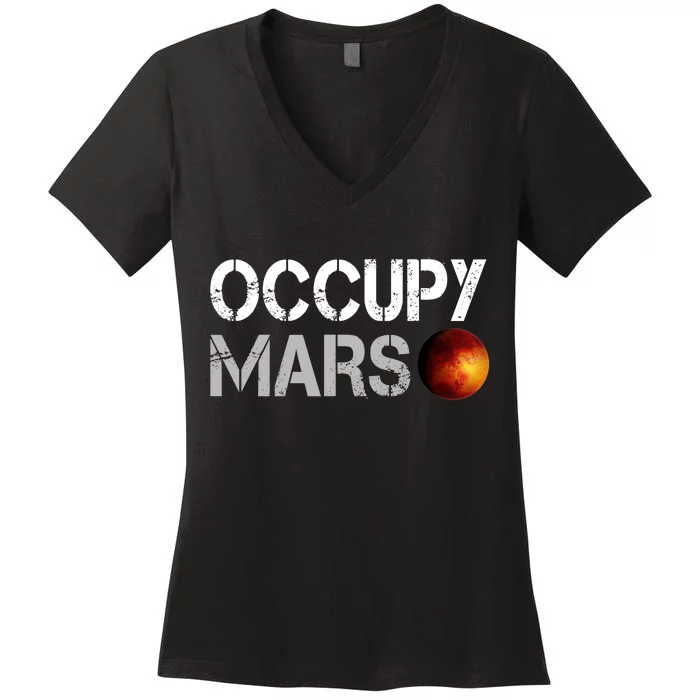 Occupy Mars Women's V-Neck T-Shirt