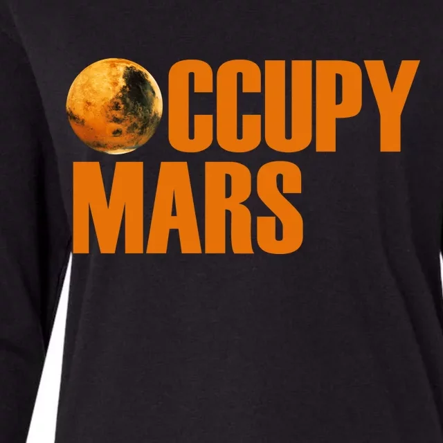 Occupy Mars Space Womens Cotton Relaxed Long Sleeve T-Shirt