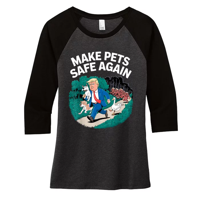 Ohio Cats Dogs Goose 2024 Debate Make Pets Safe Again Women's Tri-Blend 3/4-Sleeve Raglan Shirt