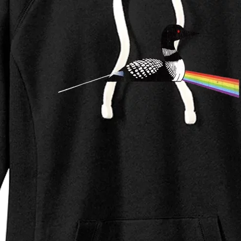 Original Classic Dark Side Of The Loon Bird Watching Women's Fleece Hoodie