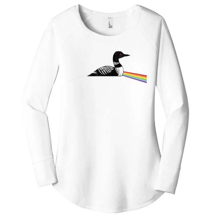 Original Classic Dark Side Of The Loon Bird Watching Women's Perfect Tri Tunic Long Sleeve Shirt