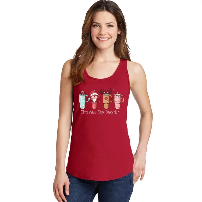 Obsessive Cup Disorder Cute Christmas Funny Ladies Essential Tank