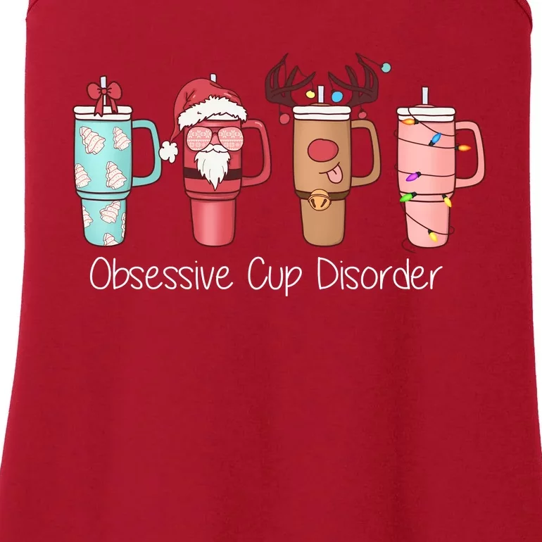 Obsessive Cup Disorder Cute Christmas Funny Ladies Essential Tank