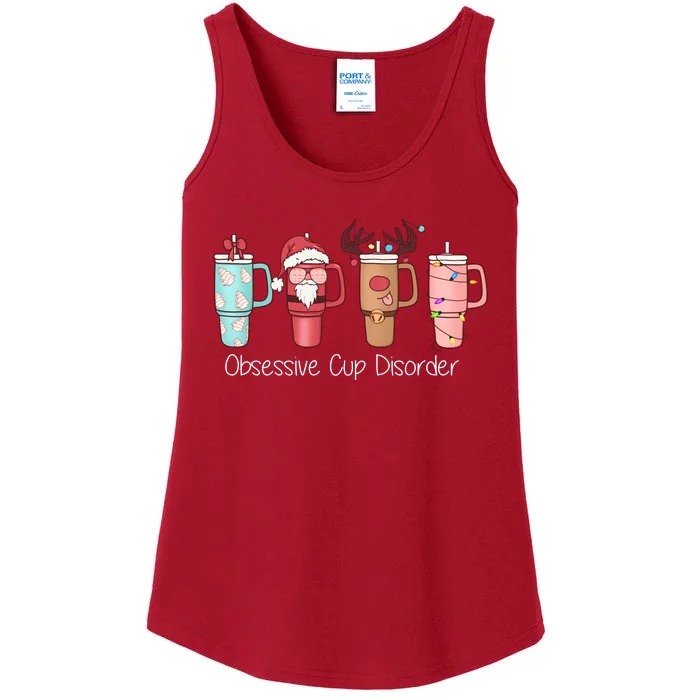 Obsessive Cup Disorder Cute Christmas Funny Ladies Essential Tank