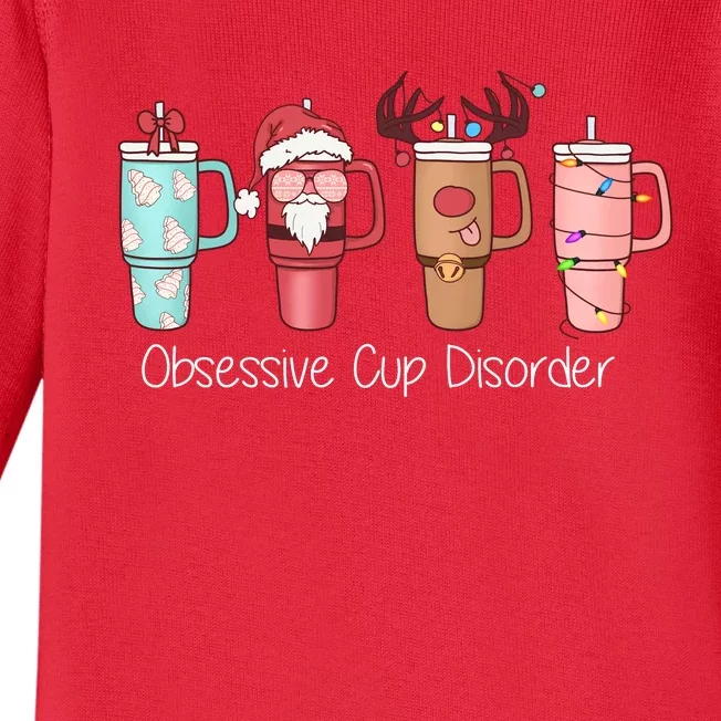 Obsessive Cup Disorder Cute Christmas Funny Baby Long Sleeve Bodysuit