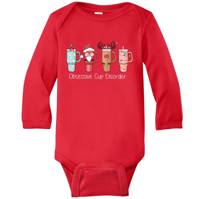 Obsessive Cup Disorder Cute Christmas Funny Baby Long Sleeve Bodysuit