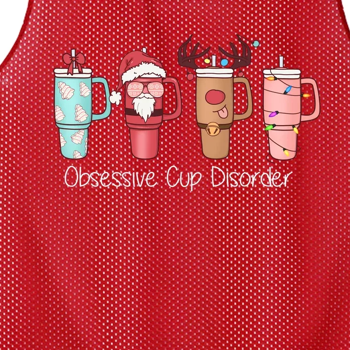 Obsessive Cup Disorder Cute Christmas Funny Mesh Reversible Basketball Jersey Tank