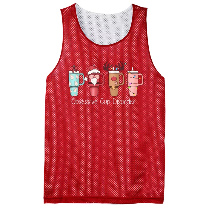 Obsessive Cup Disorder Cute Christmas Funny Mesh Reversible Basketball Jersey Tank