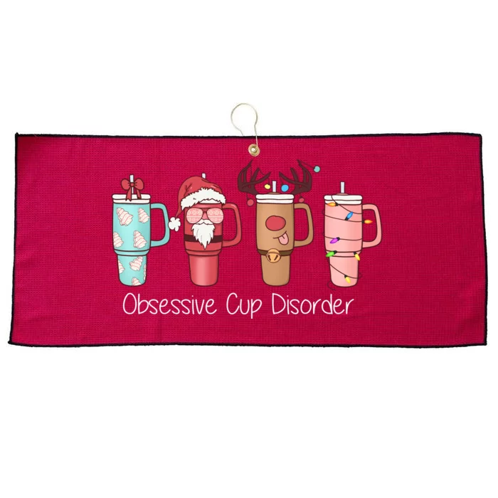 Obsessive Cup Disorder Cute Christmas Funny Large Microfiber Waffle Golf Towel